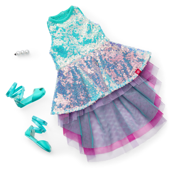 Glam Shimmering Ocean Outfit for 18-inch Dolls I2