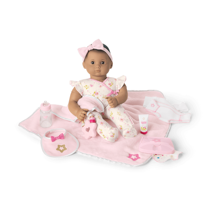 Bitty Baby® Doll #5 with brown hair Care & Play Set L2