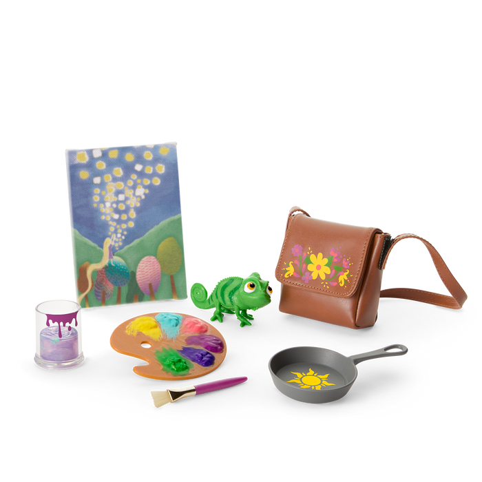 American Girl® Disney Princess Rapunzel Painting Accessories & Pascal for 18-inch Dolls J6