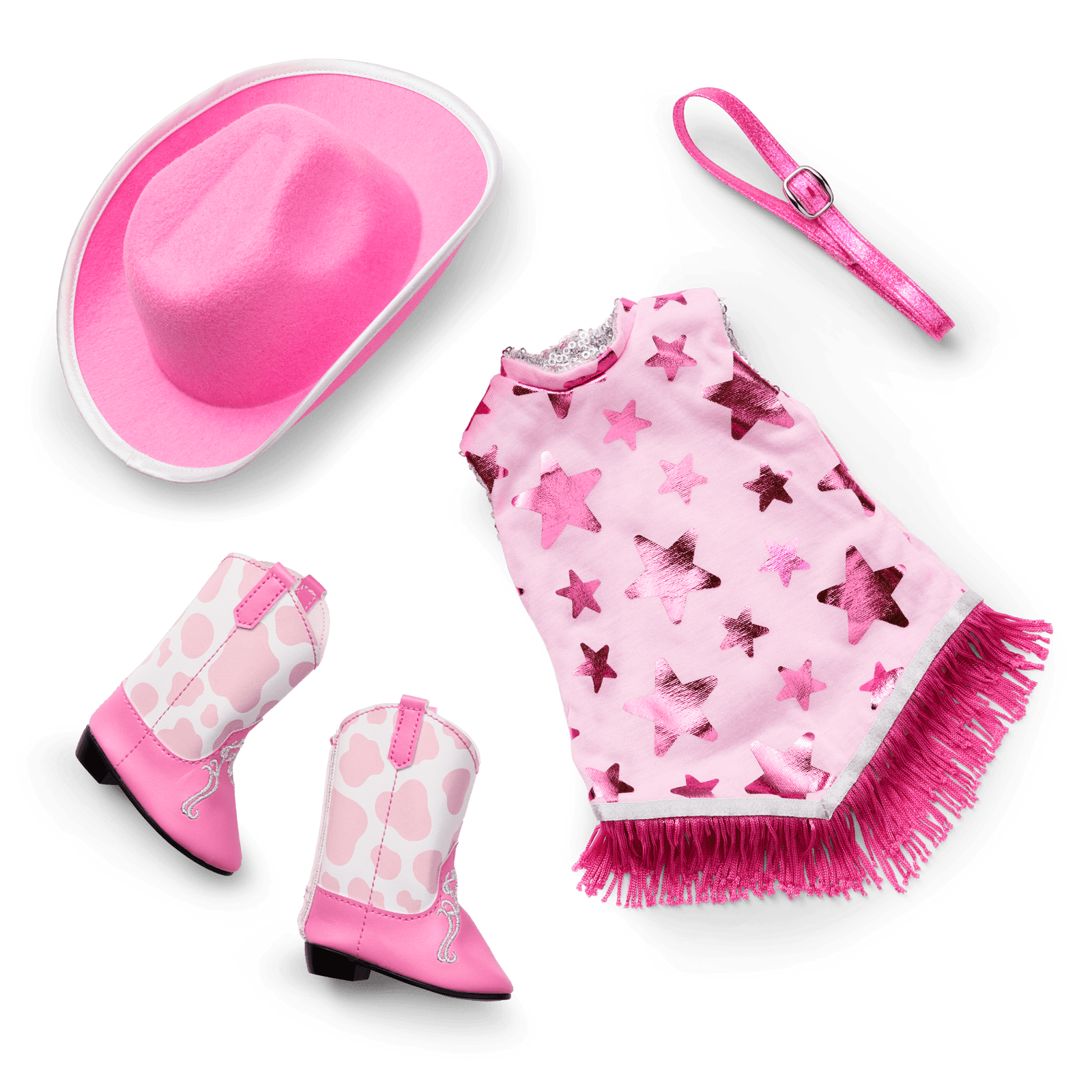 Glam Pink Cowgirl Outfit for 18-inch Dolls J6