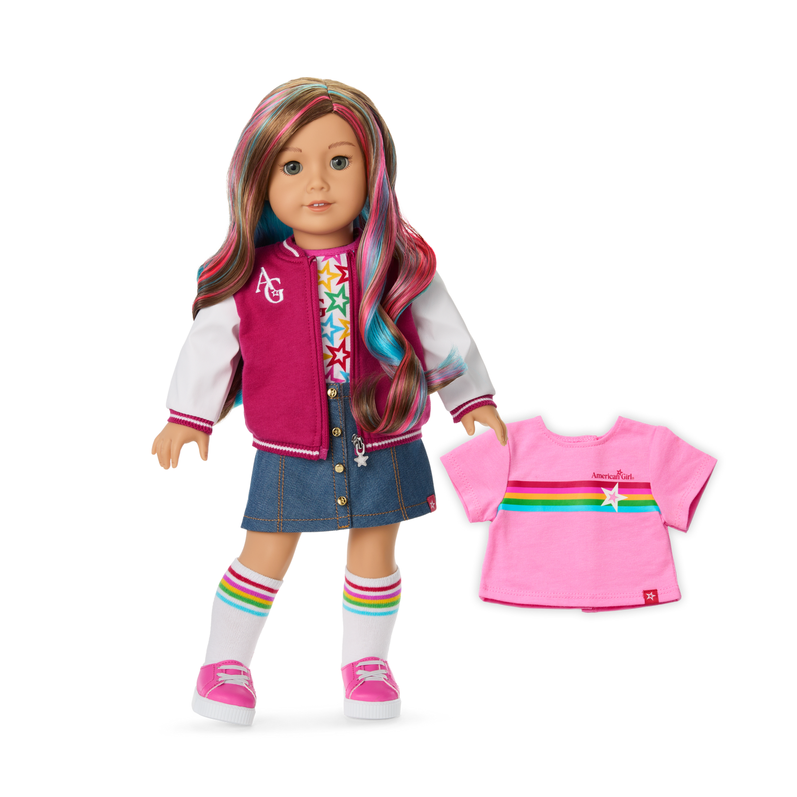 Truly Me™ 18-inch Doll #101 with wavy caramel hair K7