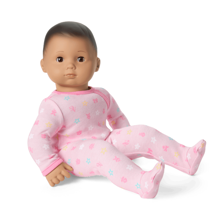 Bitty Baby® Doll #5 with dark-brown hair in Pastel Pink K9
