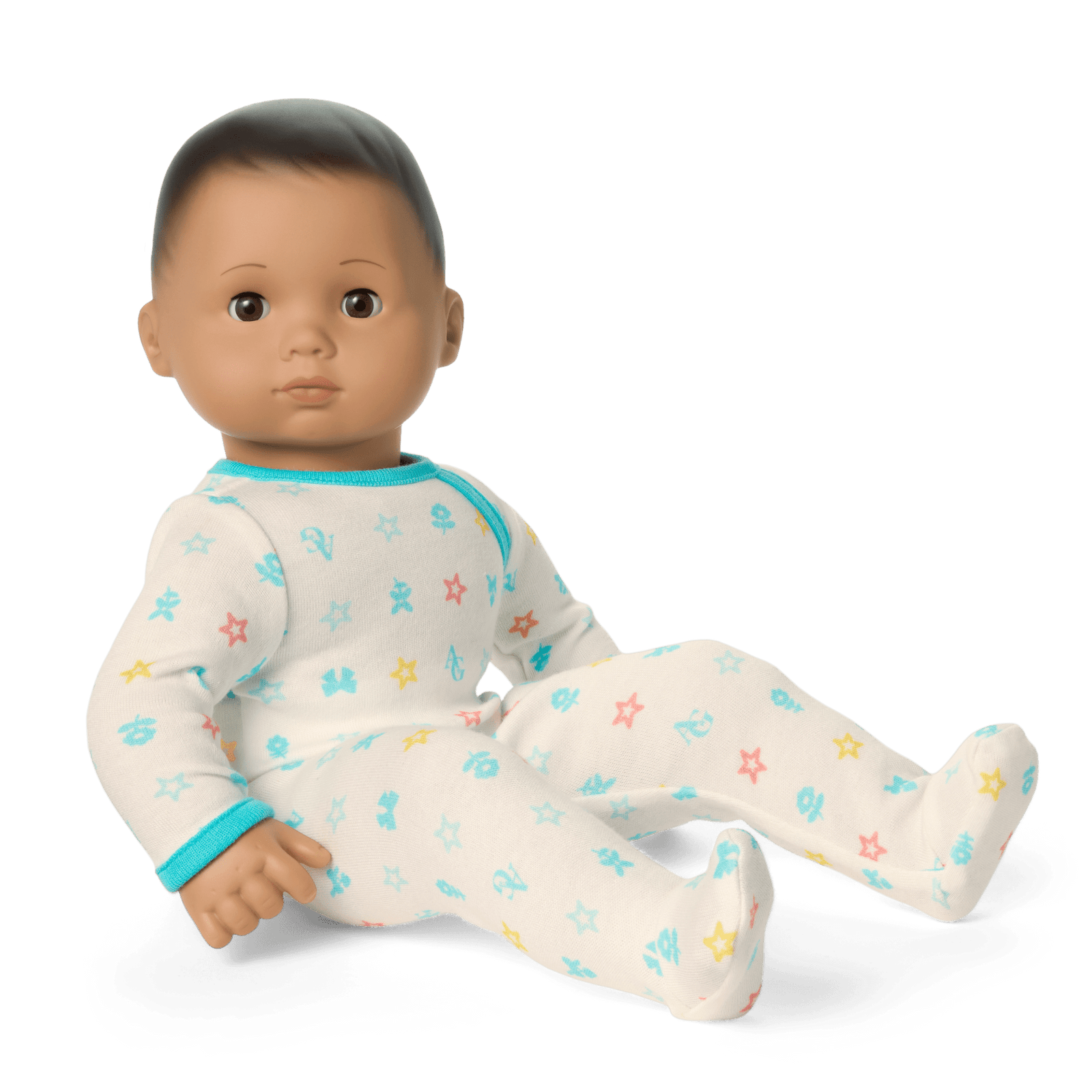 Bitty Baby® Doll #5 with dark-brown hair in Pastel Blue K6