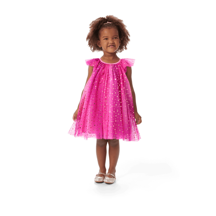 Pink Party-Ready Dress for Little Girls (Bitty Baby®) H7