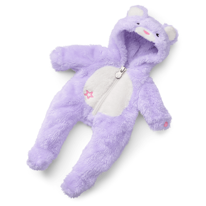 Lovable Lavender Bear One-Piece Outfit for Bitty Baby® Dolls H8