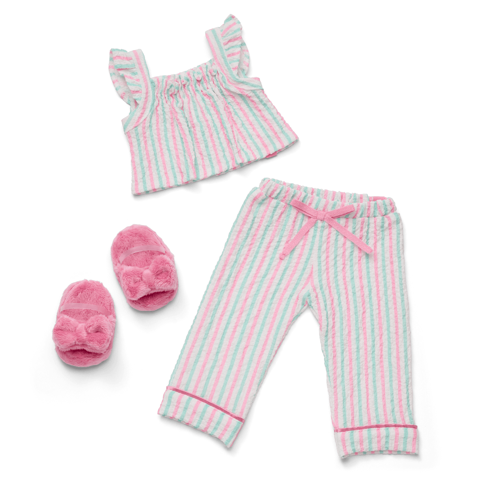 Raquel's™ Coastal Stripes Pajamas for 18-inch Dolls (Girl of the Year™ 2026) I9