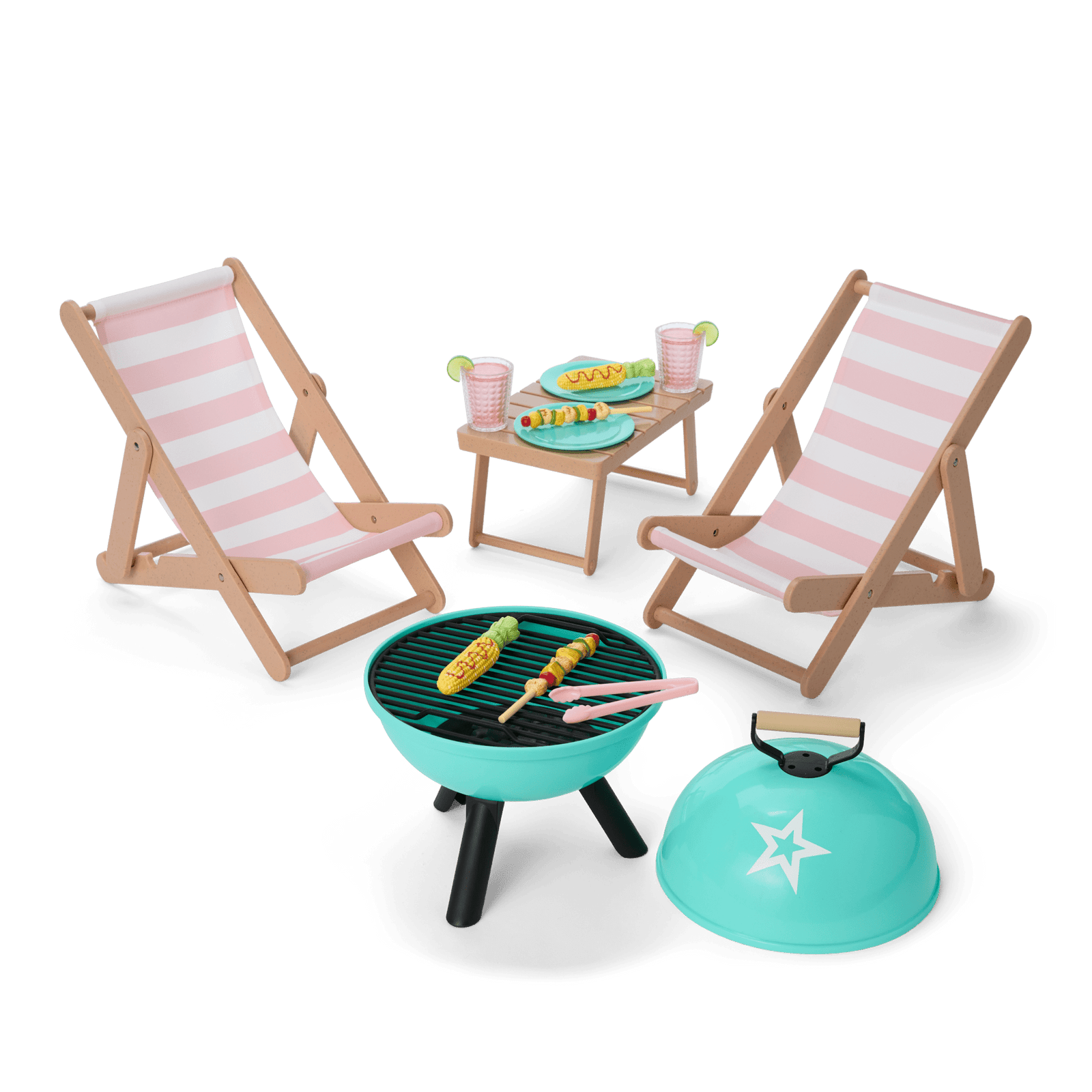 Raquel's™ Beach Chairs & Barbecue Set for 18-inch Dolls (Girl of the Year™ 2026) L3