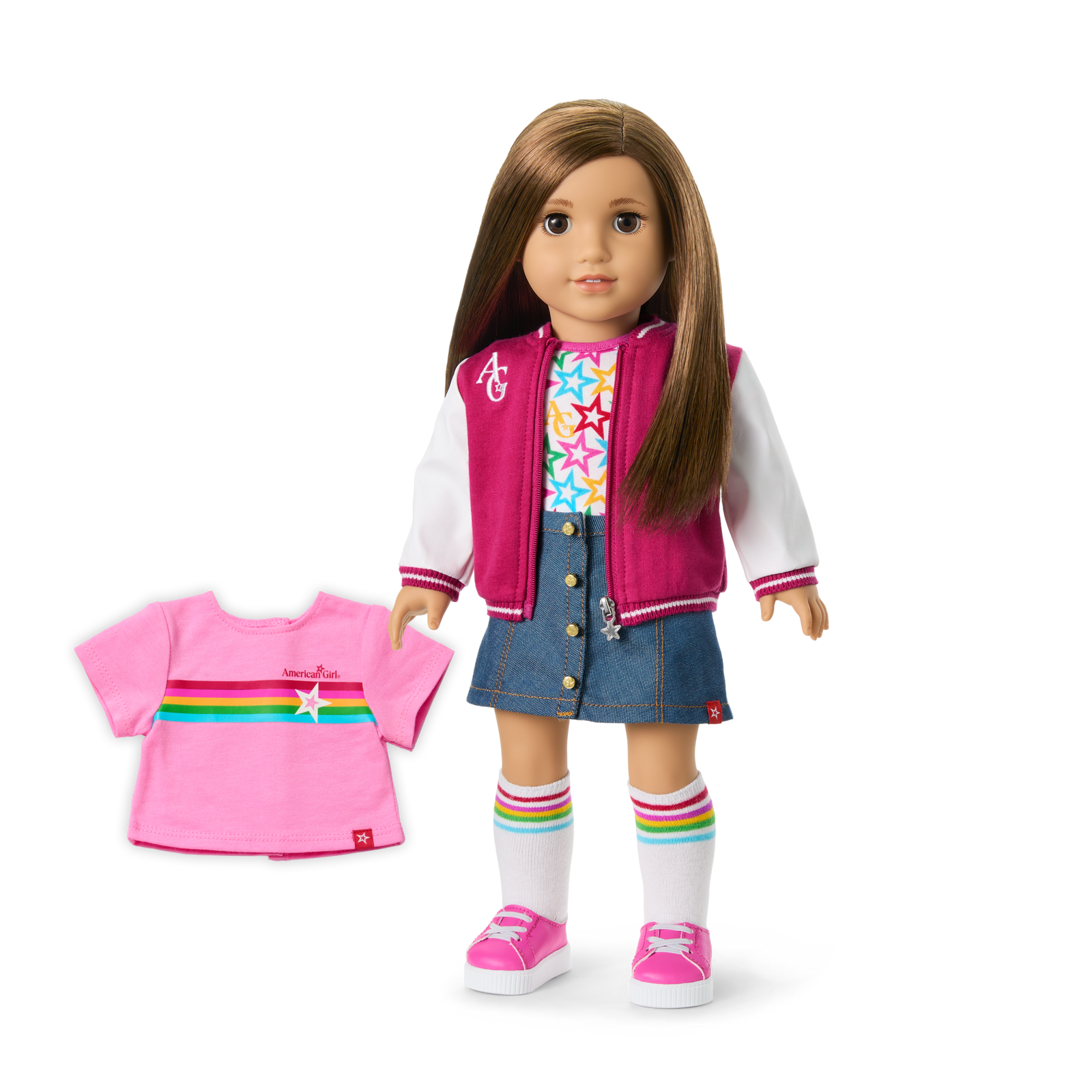 Truly Me™ 18-inch Doll #107 with straight brown hair H6