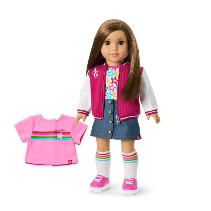 Truly Me™ 18-inch Doll #107 with straight brown hair H6