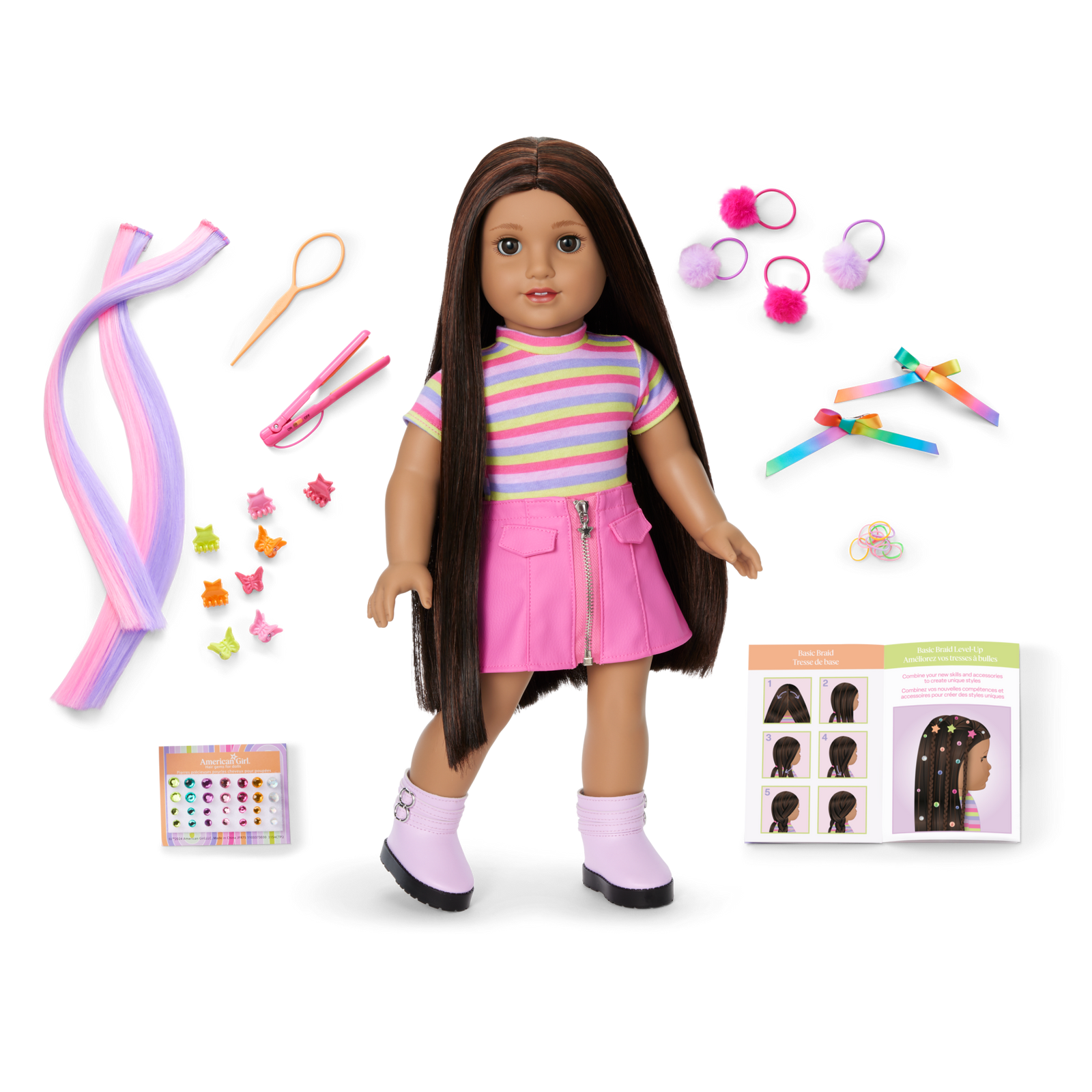 Long Hair Looks™ by Truly Me™ 18-inch Doll #134 & hair accessories J8