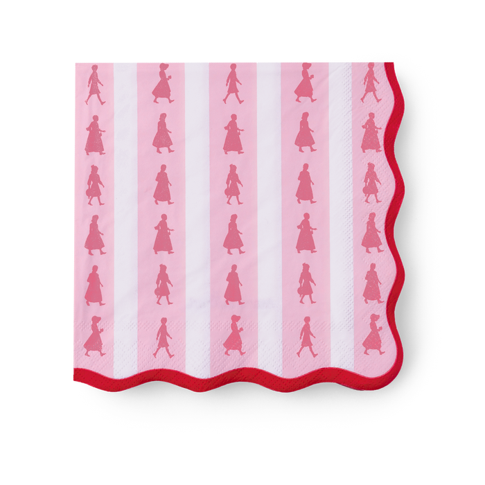 American Girl™ x Bonjour Fête Pink Stripe Large Napkins (Set of 20) I3