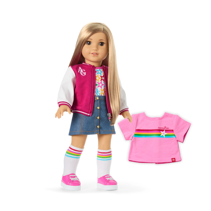 Truly Me™ 18-inch Doll #131 with straight blonde hair H0