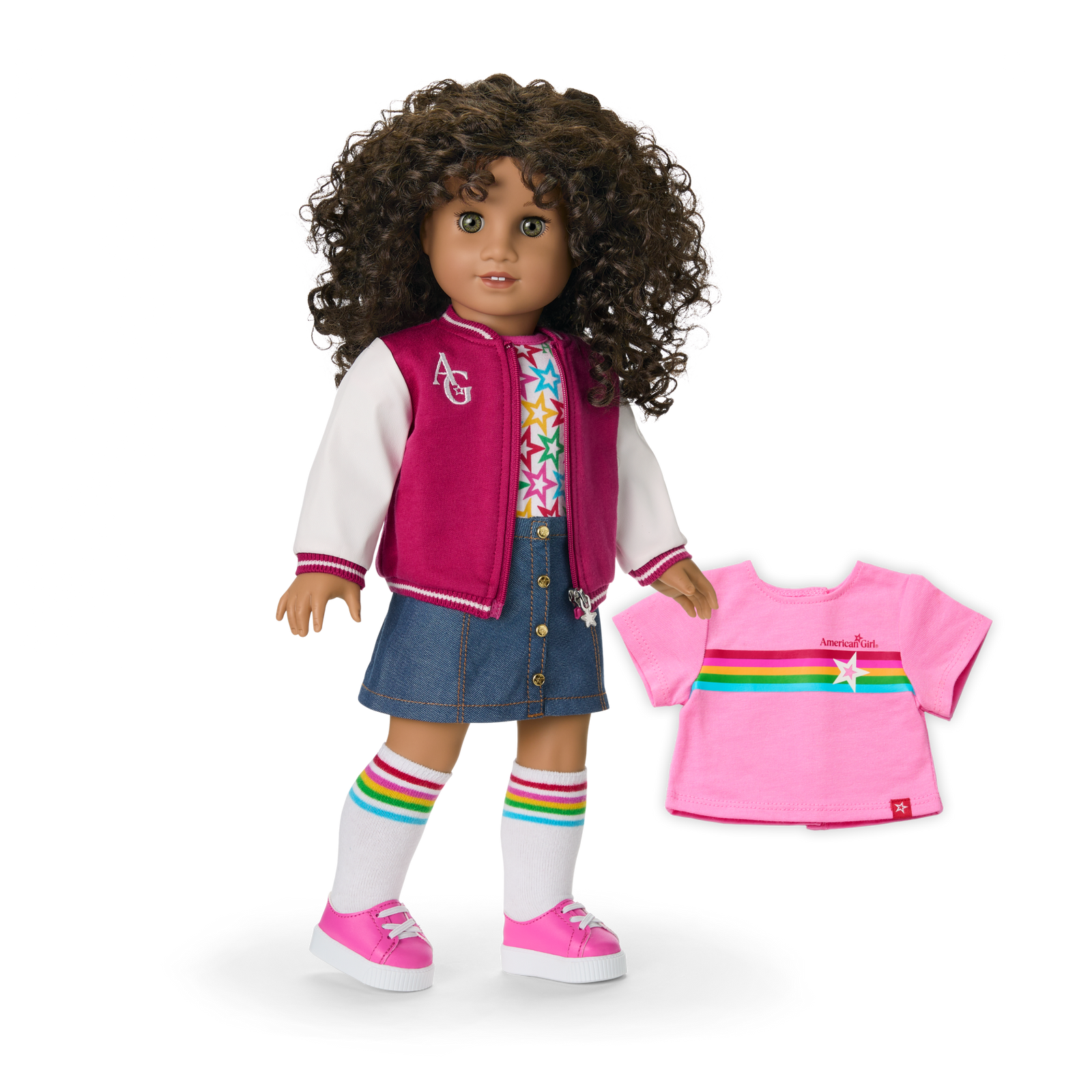 Truly Me™ 18-inch Doll #132 with curly dark-brown hair G2