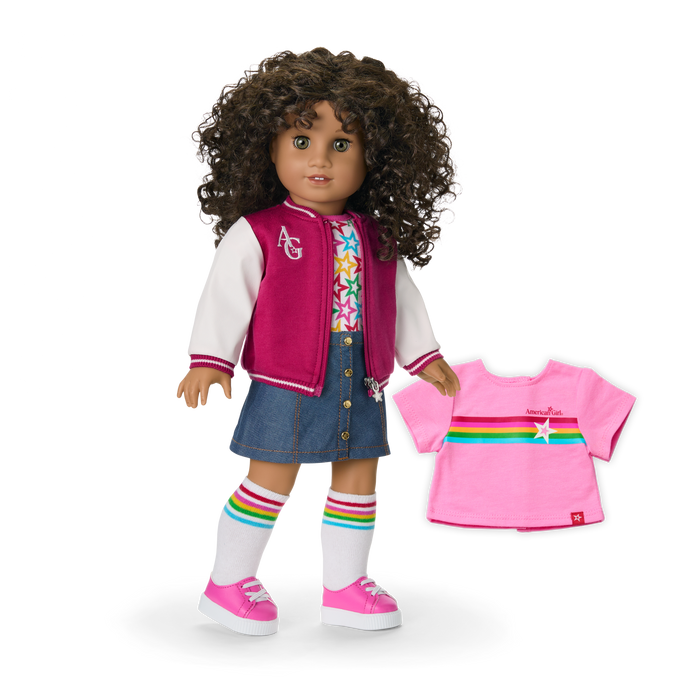 Truly Me™ 18-inch Doll #132 with curly dark-brown hair G2