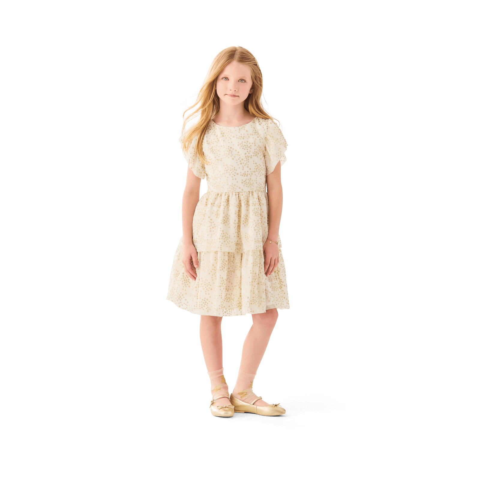American Girl® x Janie and Jack Sparkly Cream Celebration Dress for Little Girls & Girls H4