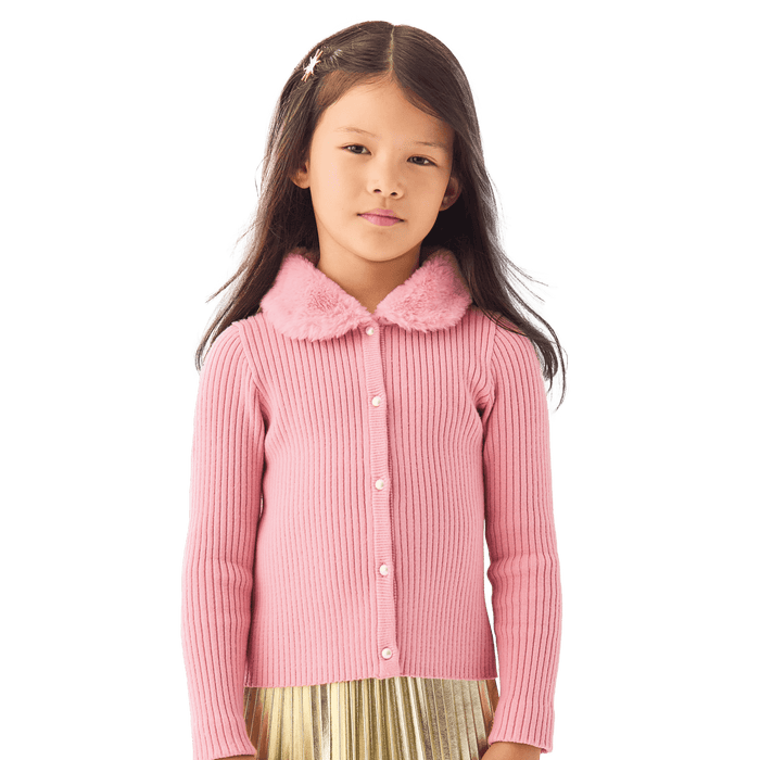 American Girl® x Janie and Jack Rosy Ribbed Cardigan for Girls K8