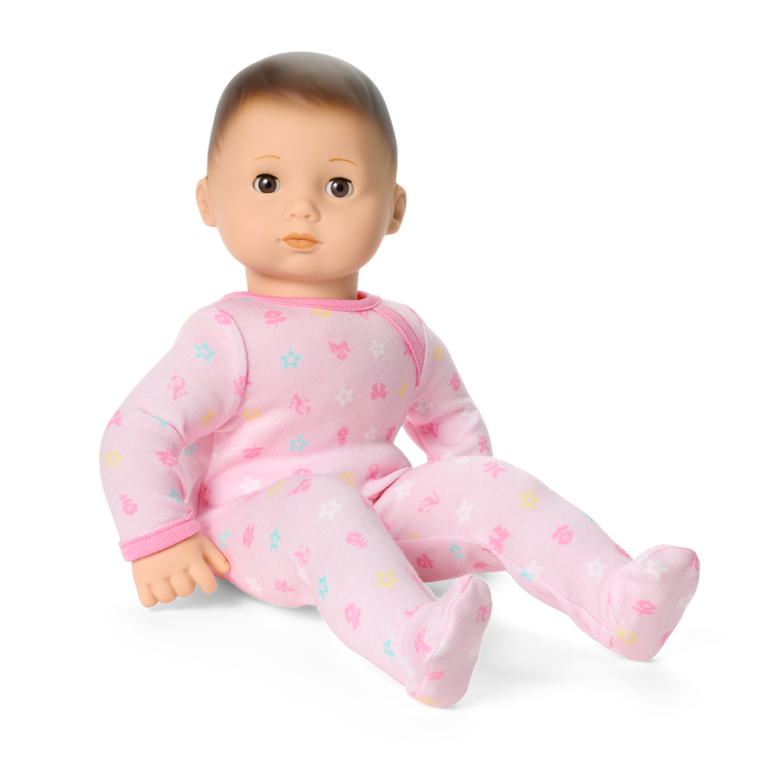 Bitty Baby® Doll #2 with brown hair in Pastel Pink K8
