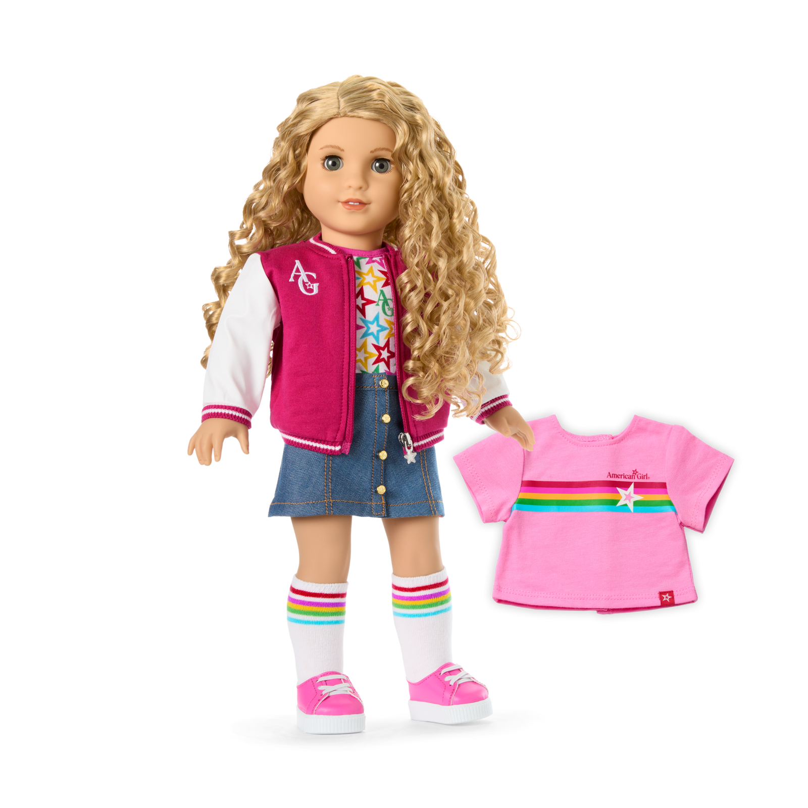 Truly Me™ 18-inch Doll #115 with curly blonde hair I7