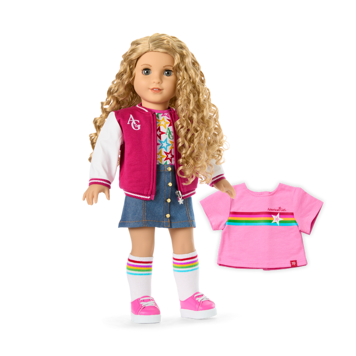 Truly Me™ 18-inch Doll #115 with curly blonde hair I7