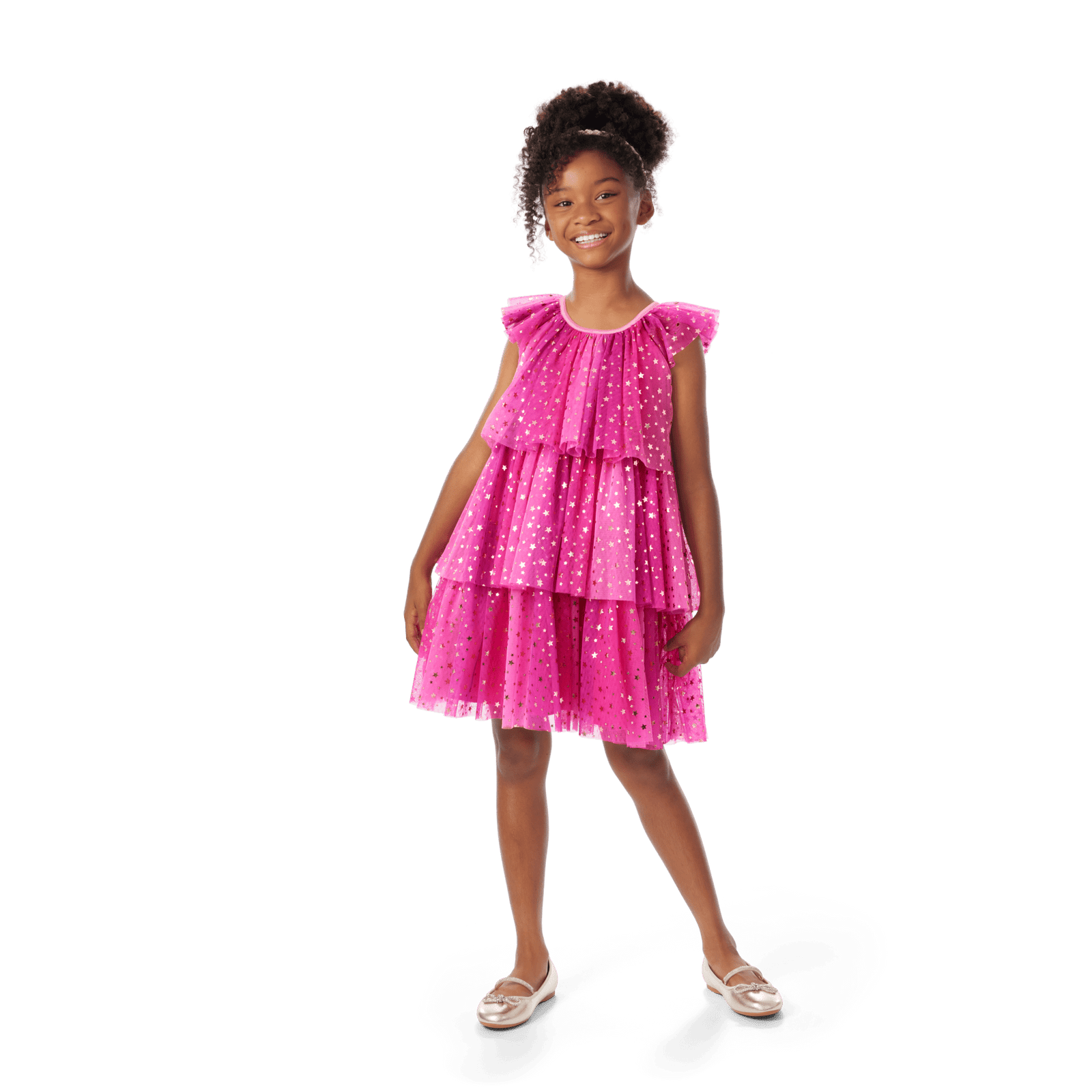 Pink Party-Ready Dress for Girls L6