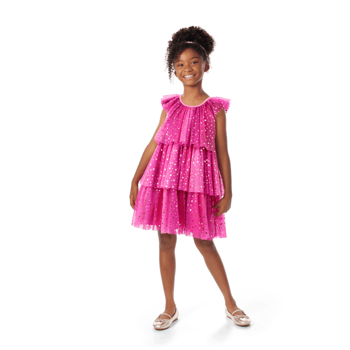 Pink Party-Ready Dress for Girls L6