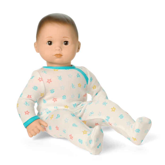 Bitty Baby® Doll #2 with brown hair in Pastel Blue H5