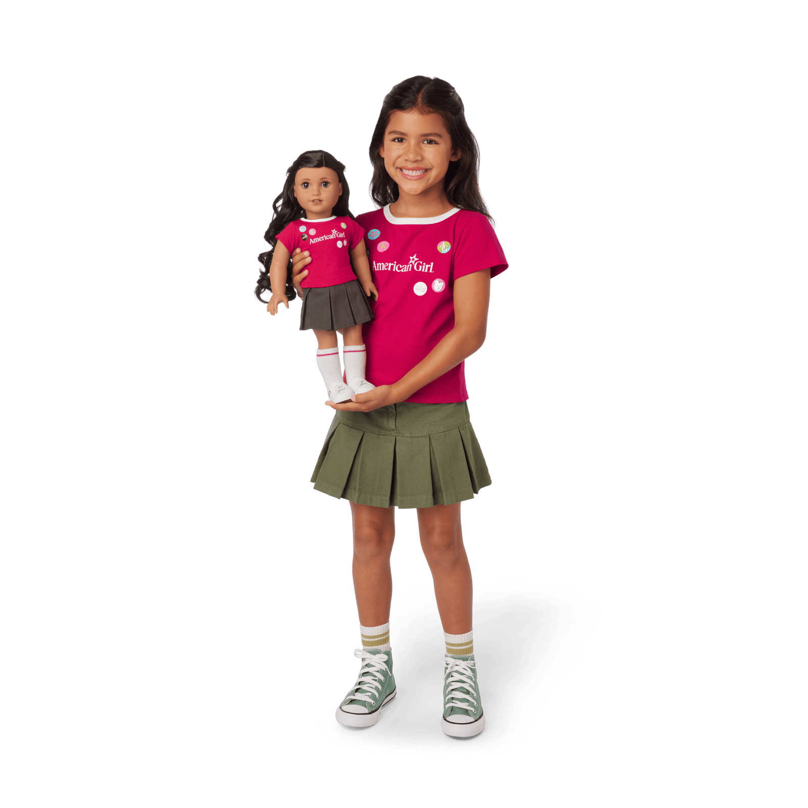 Matching AG™ Grin Pins Ringer Tee Set for Girls & 18-inch Dolls H4