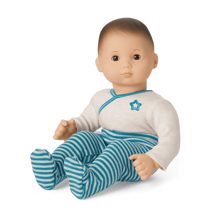 Bitty Baby® Doll #2 with brown hair in Soft Blue I6