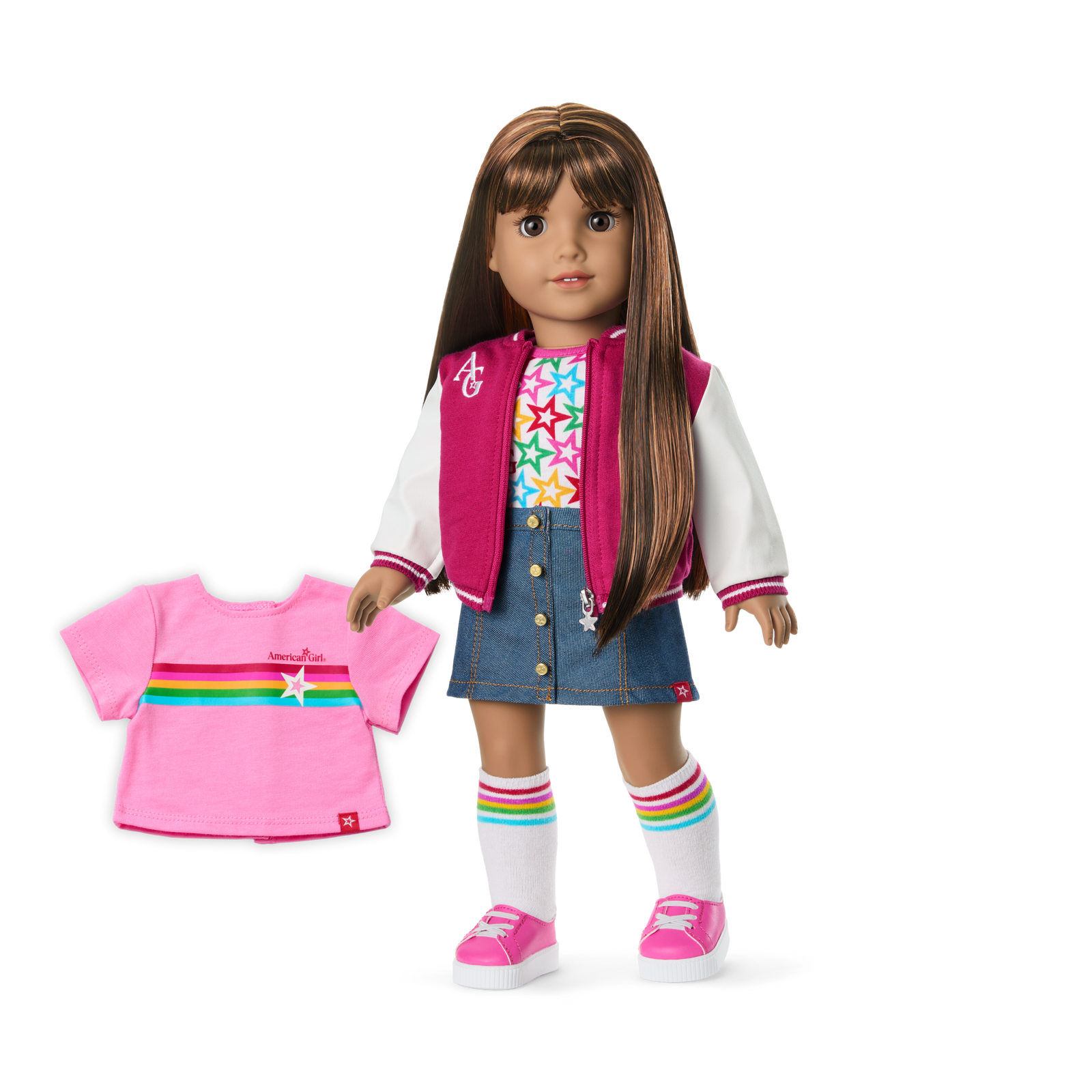 Truly Me™ 18-inch Doll #122 with straight dark-brown hair K4