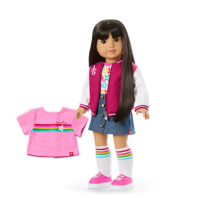 Truly Me™ 18-inch Doll #130 with straight black-brown hair L0