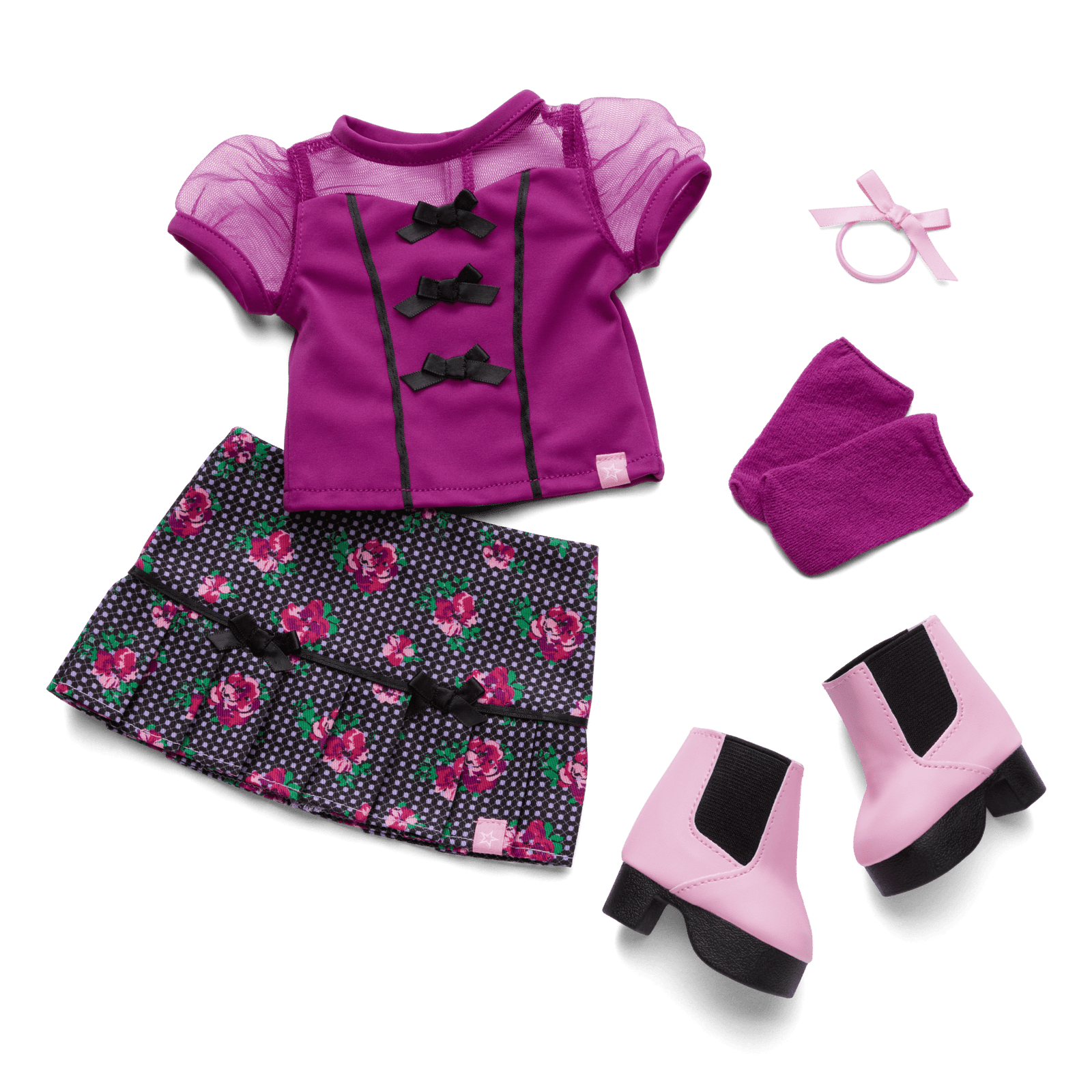 Bows & Blooms Outfit for 18-inch Dolls J0