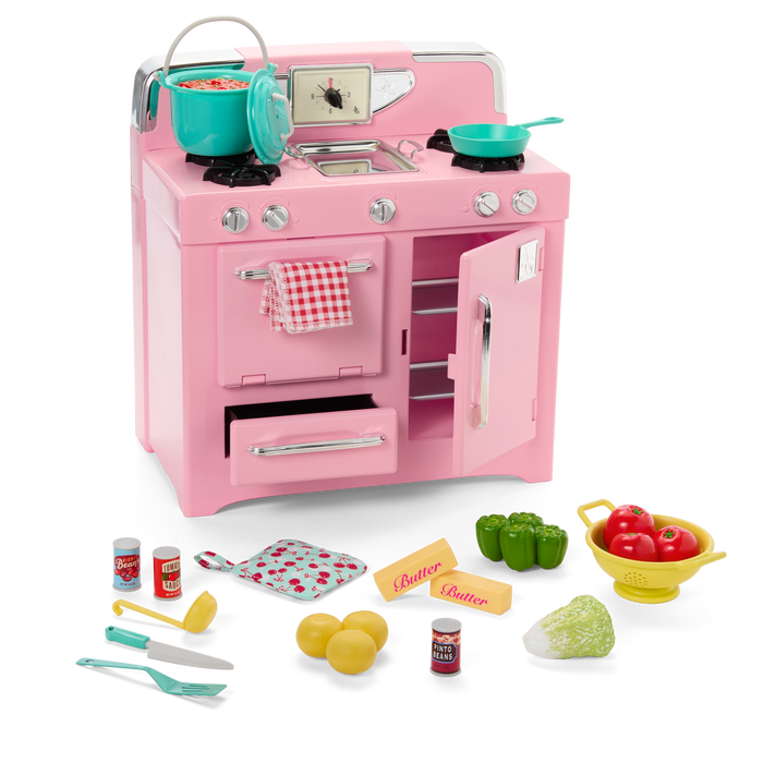 Maryellen’s™ Vintage Stove & Accessories for 18-inch Dolls (Historical Characters) G6