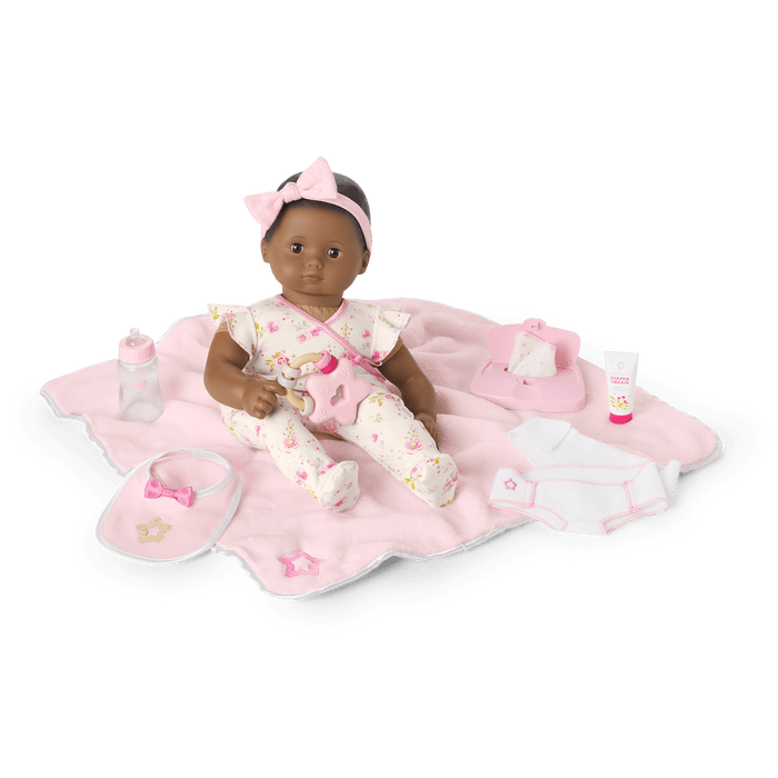 Bitty Baby® Doll #1 with black hair Care & Play Set K7
