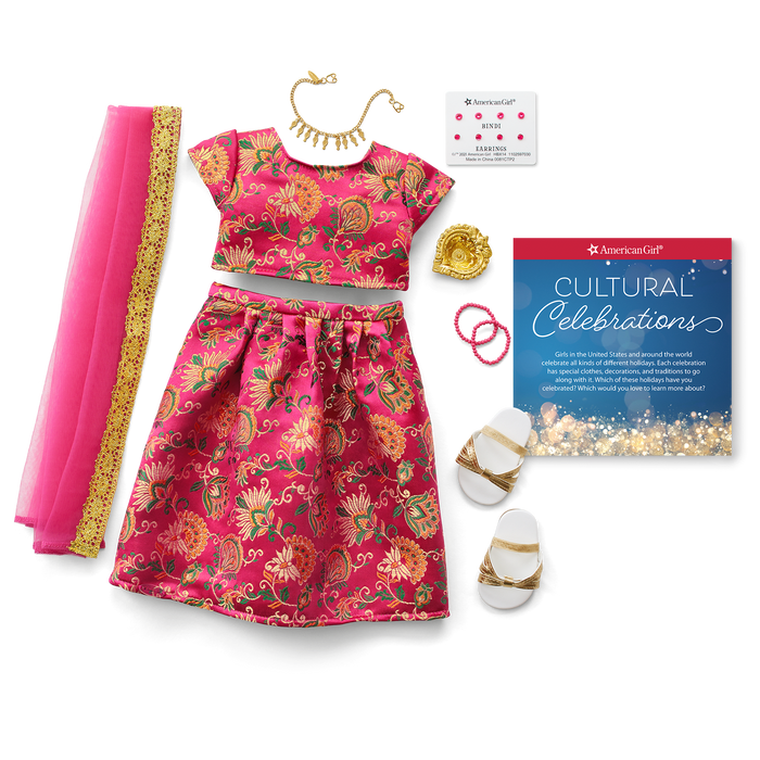 Diwali Celebration Outfit for 18-inch Dolls H6