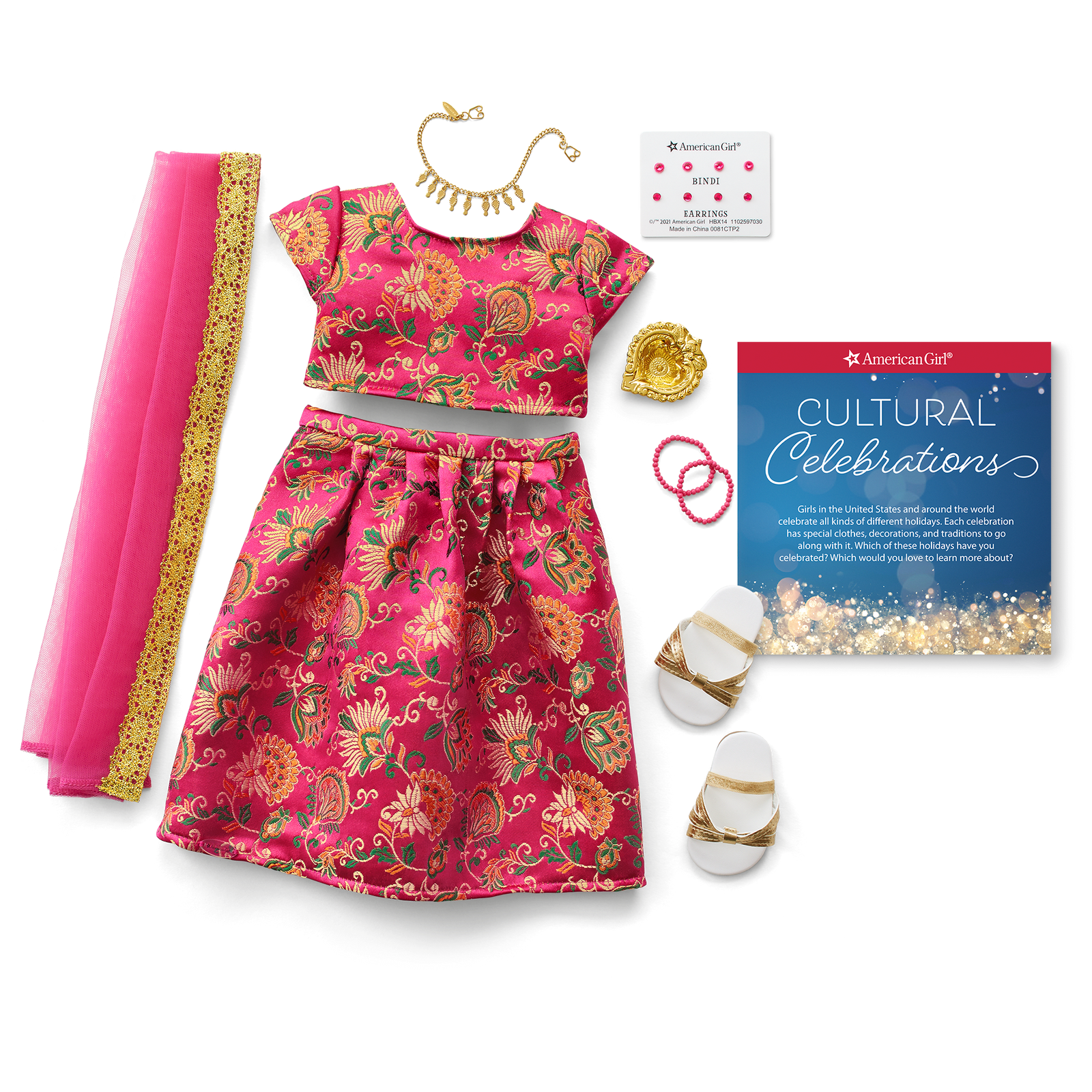 Diwali Celebration Outfit for 18-inch Dolls L2