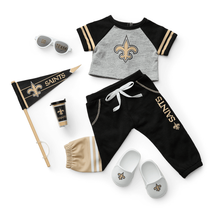 American Girl® x NFL New Orleans Saints Fan Outfit & Accessories for 18-inch Dolls L9