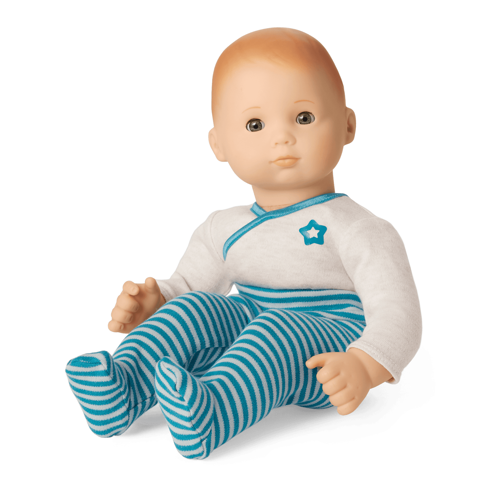 Bitty Baby® Doll #6 with red hair in Soft Blue L4