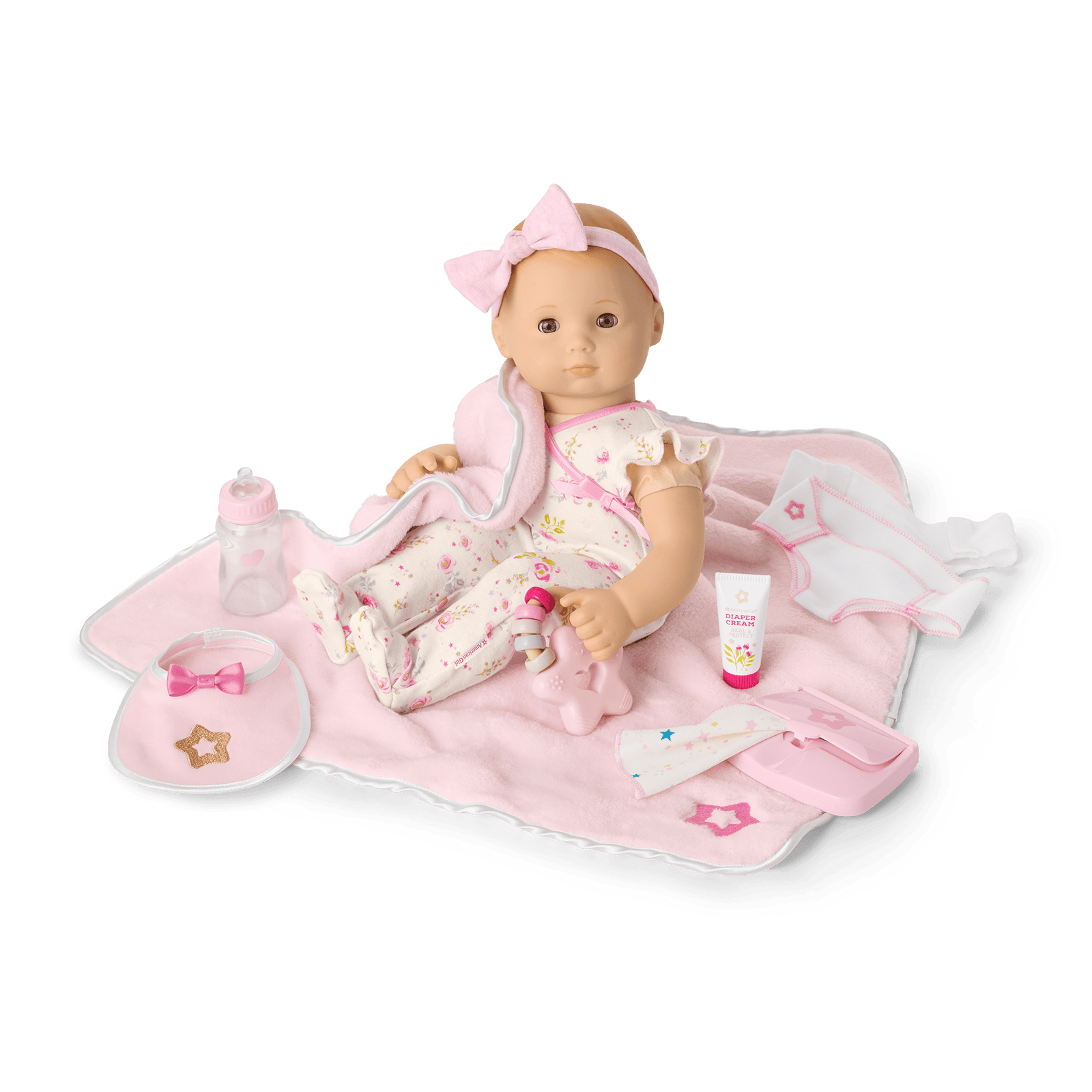 Bitty Baby® Doll #6 with red hair Care & Play Set G4