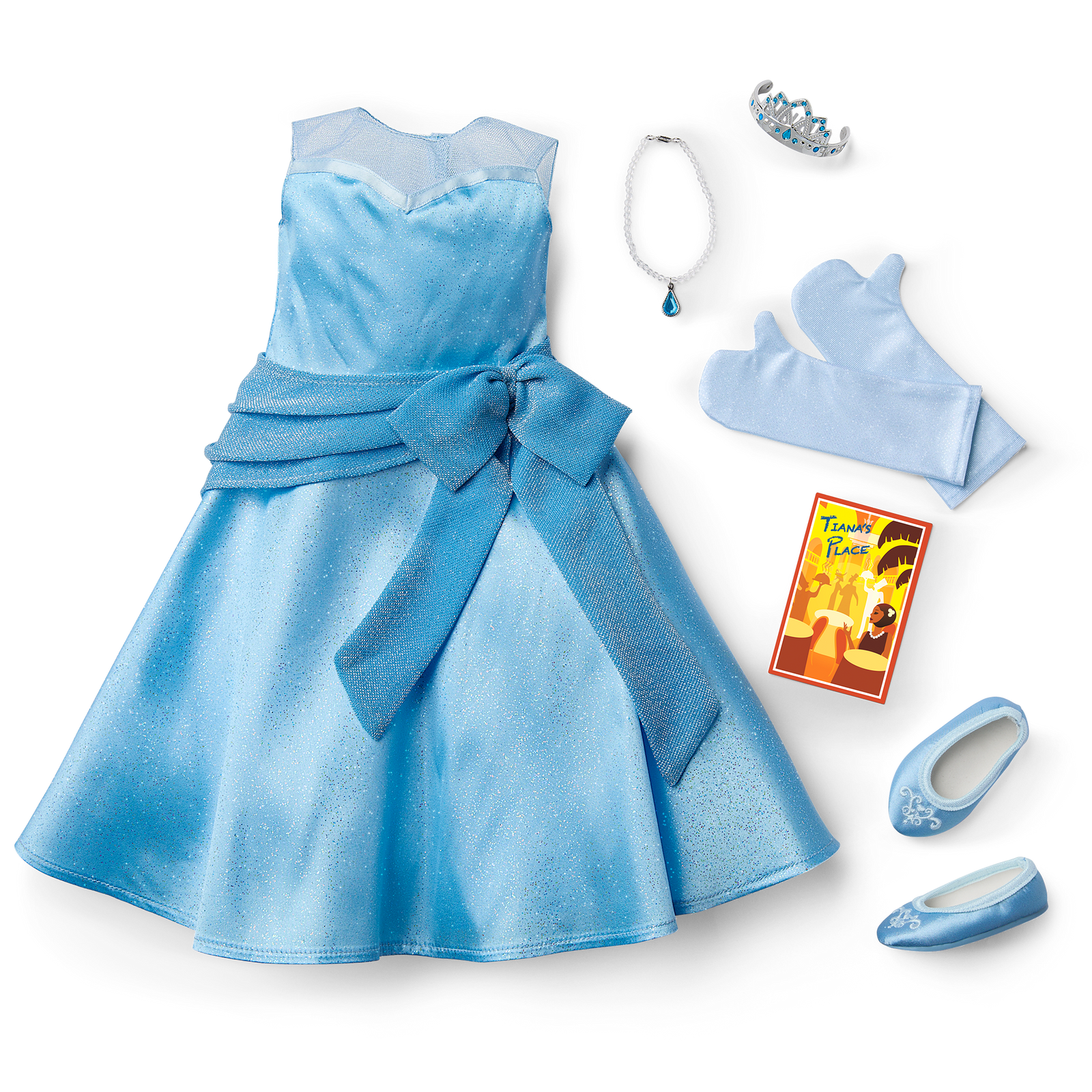 American Girl® Disney Princess Tiana Evening Star Dress & Accessories for 18-inch Dolls H3