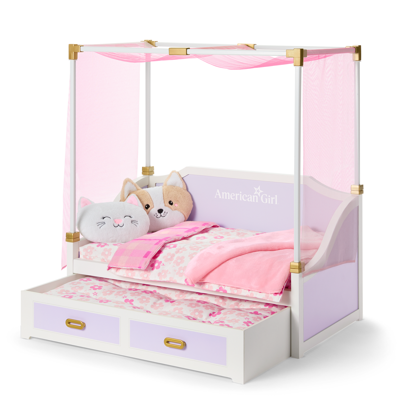 All Set for Sleepovers Canopy Bed for 18-inch Dolls J7