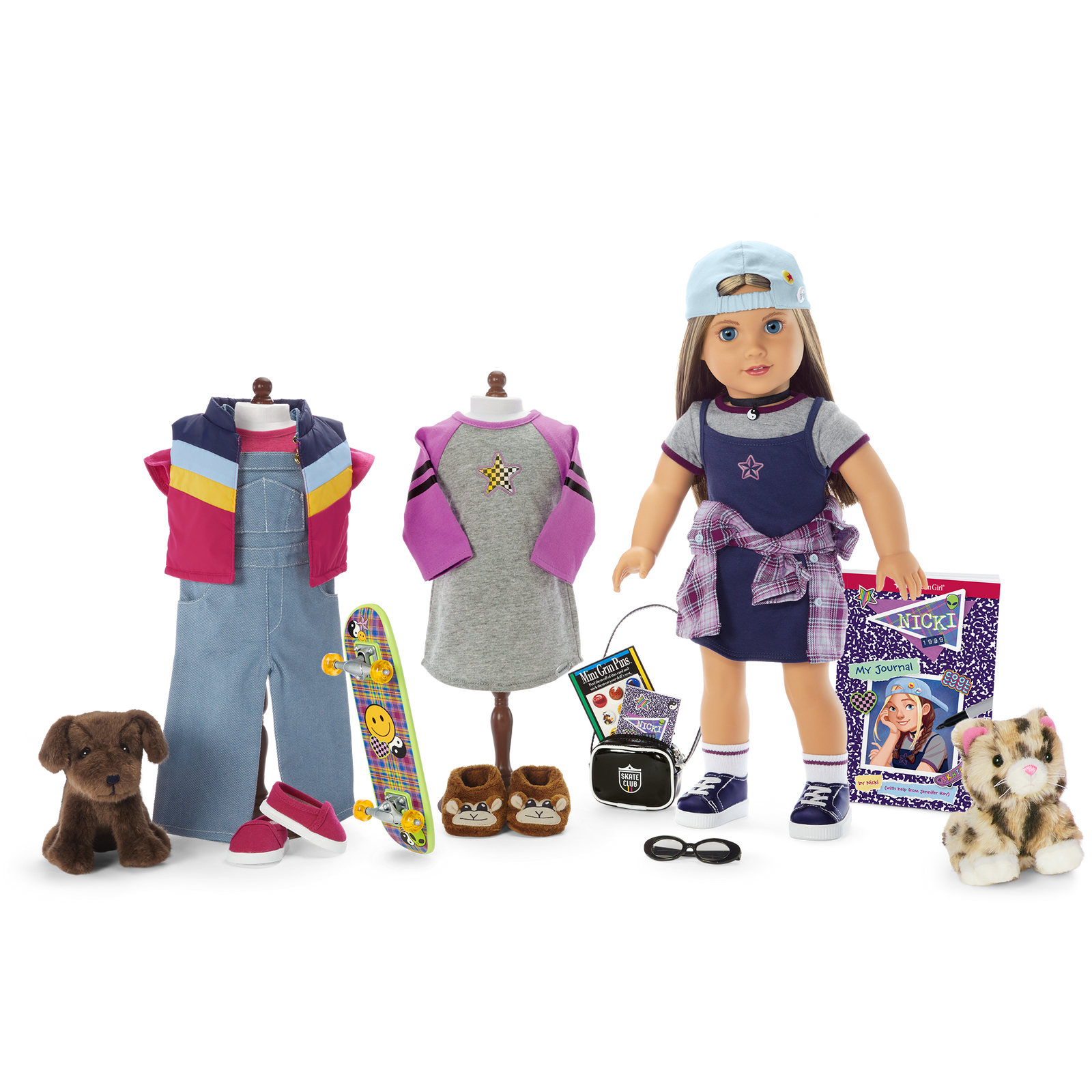 ’90s Twins Nicki’s™ Skateboarding Gift Set (Historical Characters) L3