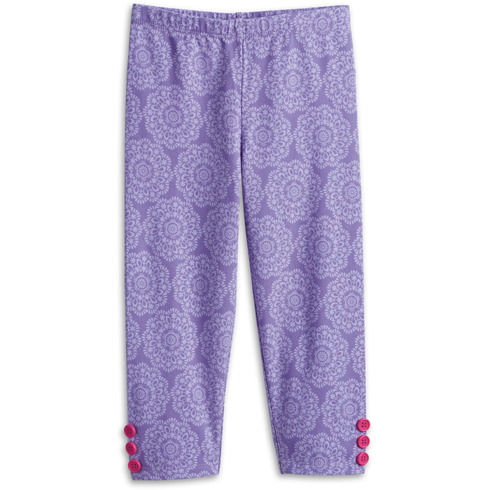 Playful Floral Leggings for Little Girls I2