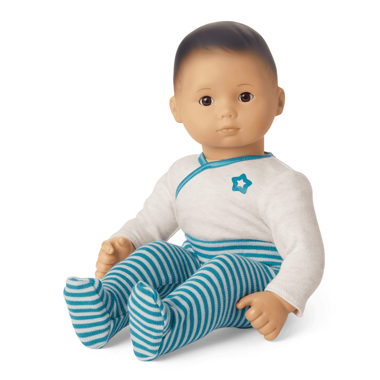 Bitty Baby® Doll #4 with black hair in Soft Blue L7