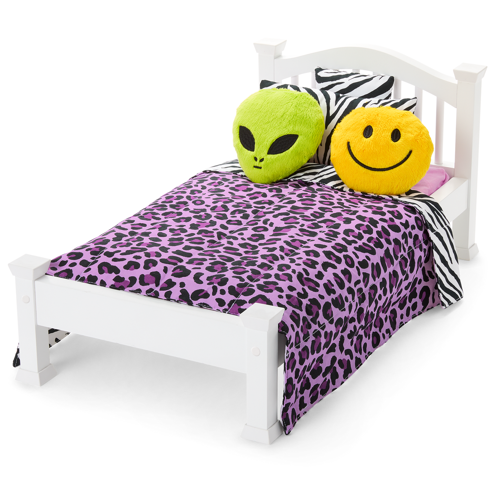 Nicki’s™ Bed & Animal-Print Bedding Set for 18-inch Dolls (Historical Characters) J9