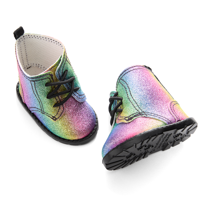 Glittery Rainbow Boots for 18-inch Dolls K9