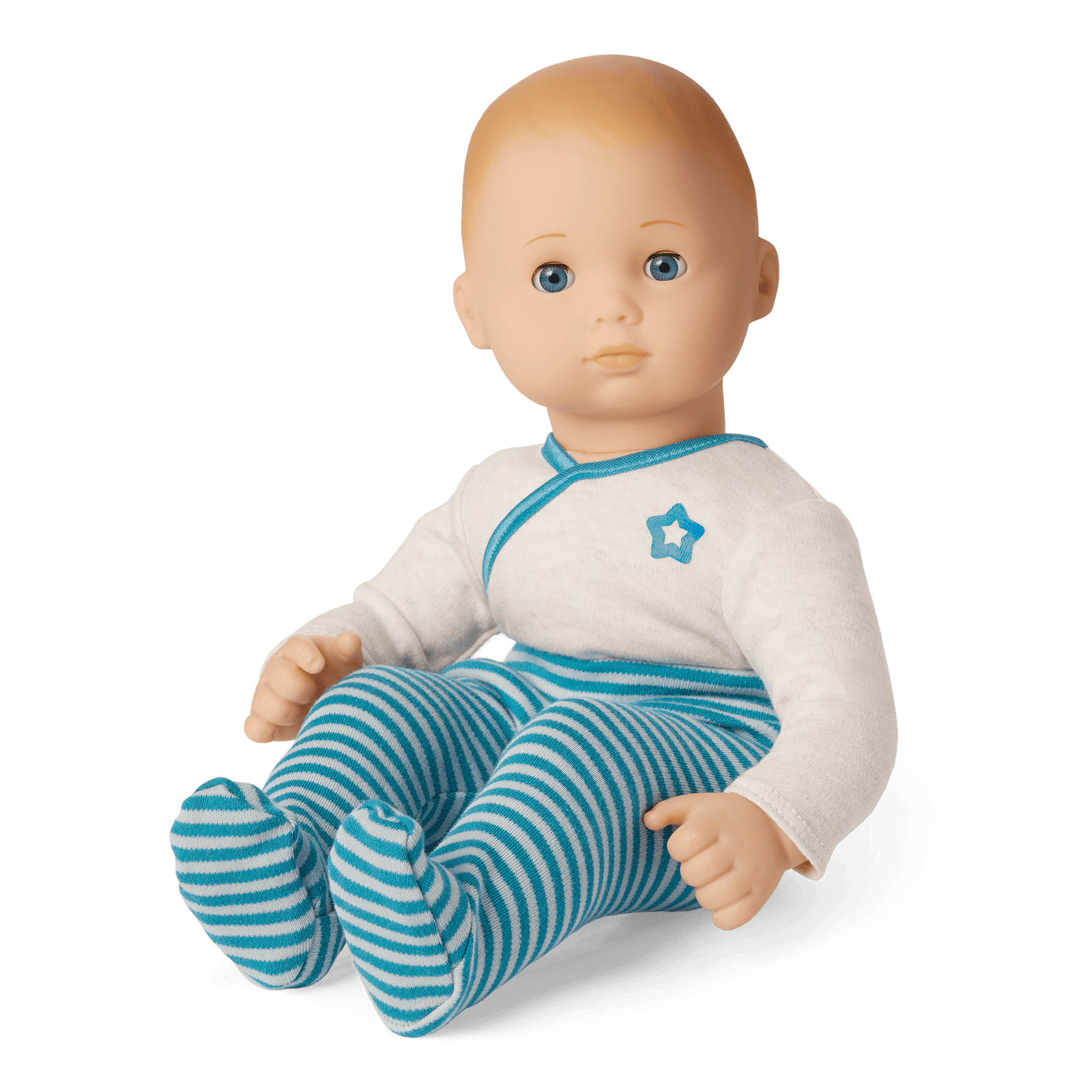 Bitty Baby® Doll #3 with blonde hair in Soft Blue K2