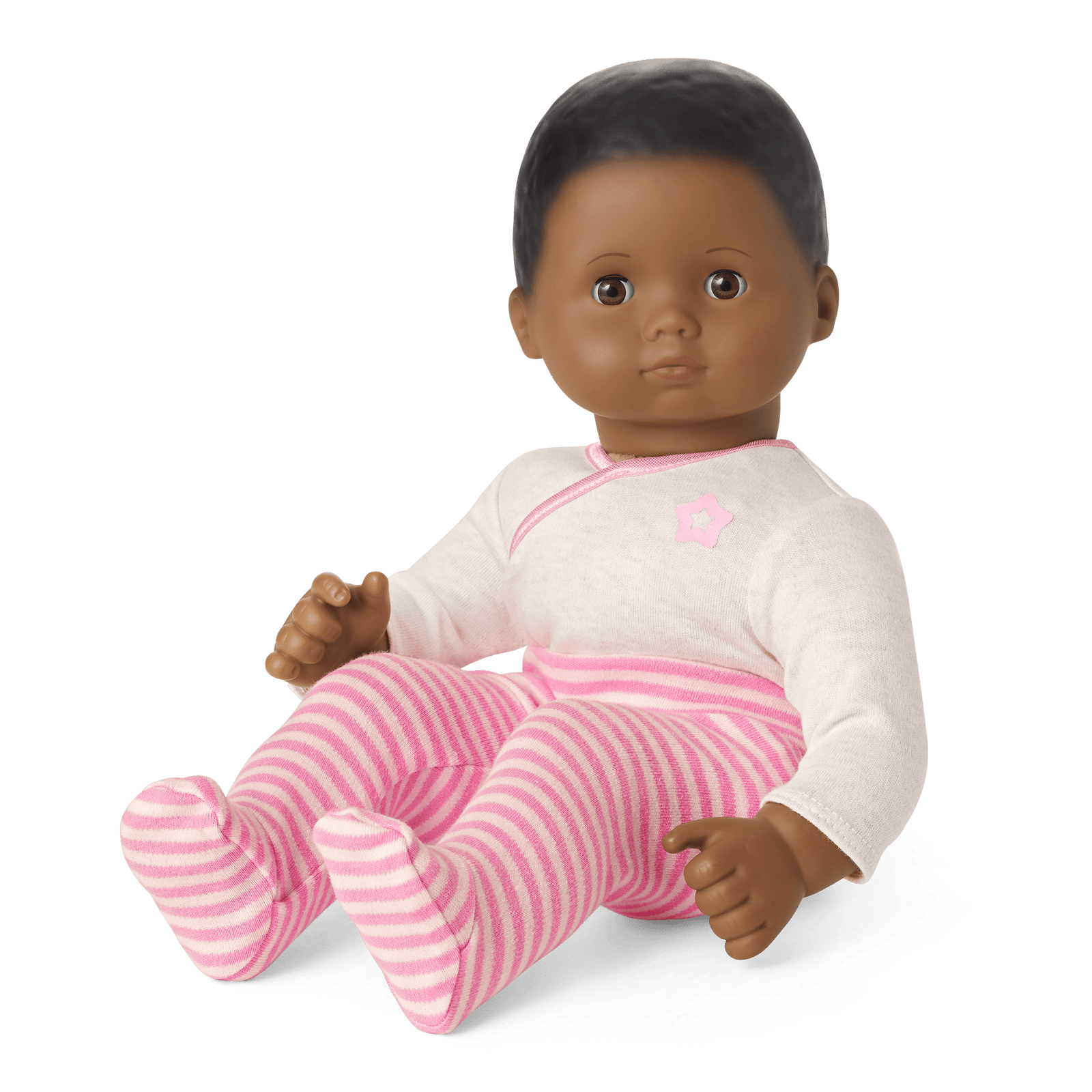 Bitty Baby® Doll #1 with black hair in Pretty Pink K2